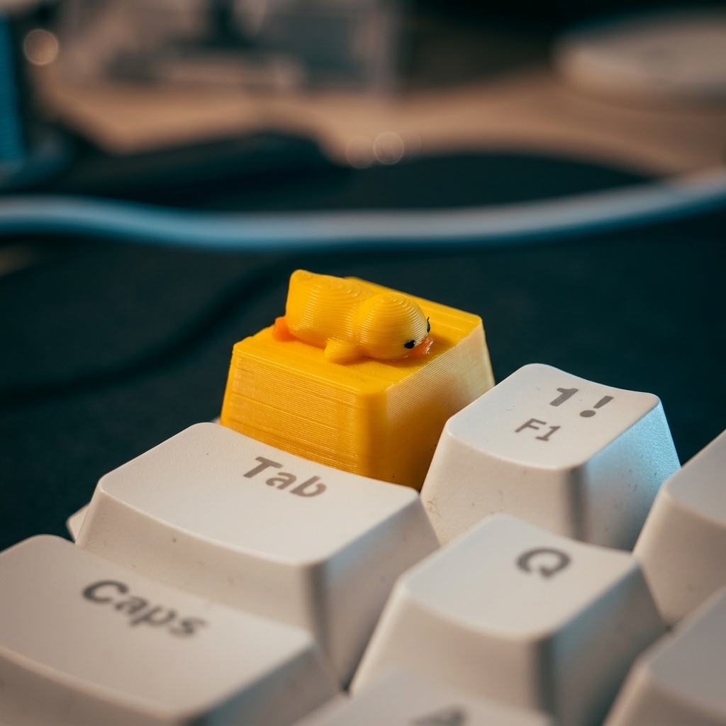 Pc Gaming Yellow - Un pequeño pato amarillo acostado, teclas