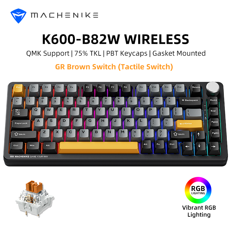 Pc Gaming Handheld - Teclado mecánico Machenike K600-B82W, tres modos,