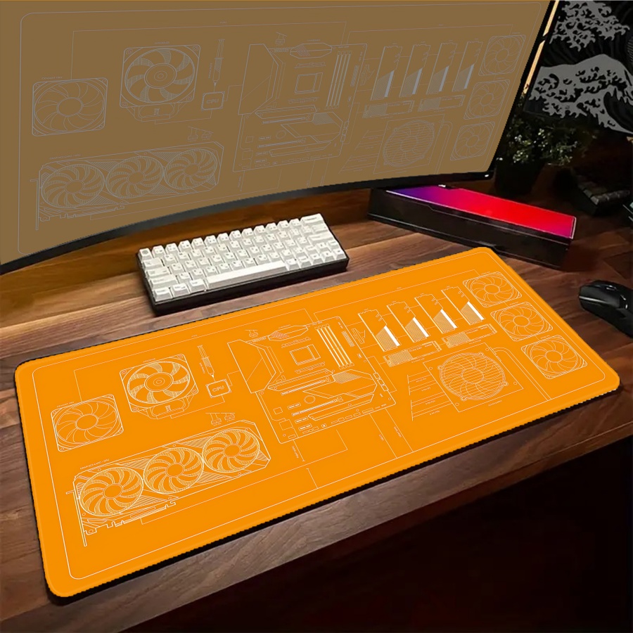 Pc Gaming Yellow - Alfombrillas de escritorio XXL, alfombrilla de