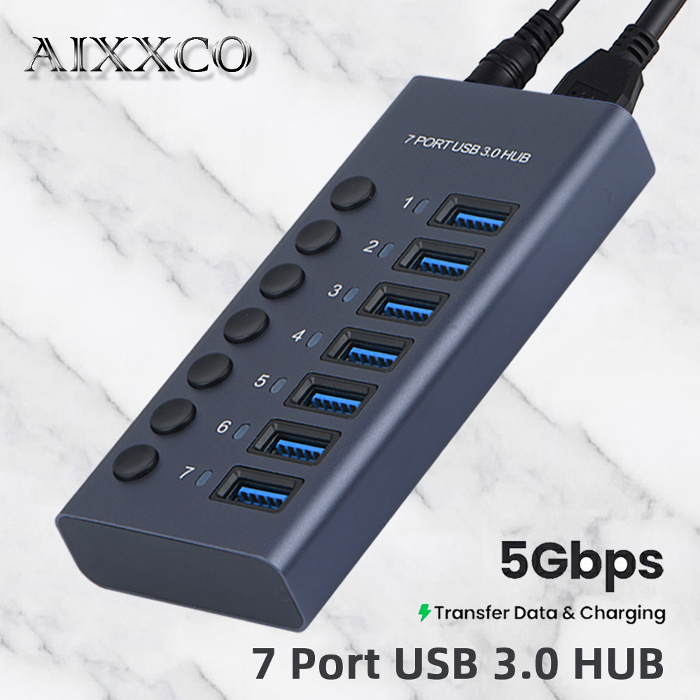 Usb Hub Gaming - AIXXCO USB3.0 Hub interruptor dividido divisor