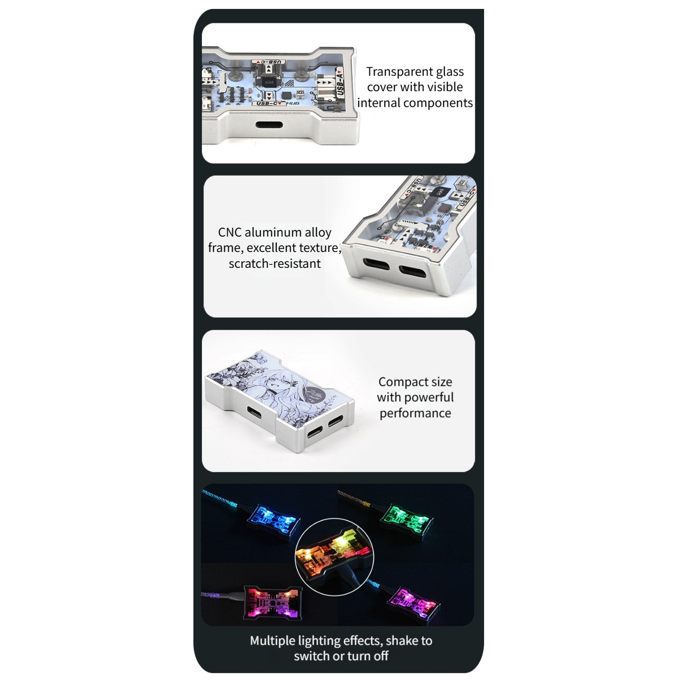 Hub USB RGB de 2 Entradas y 3  - Usb Hub Gaming reseña y precio