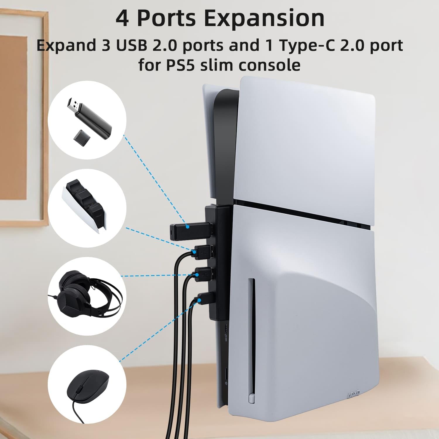 Hub USB de 4 puertos para PS5  - Usb Hub Gaming reseña y precio