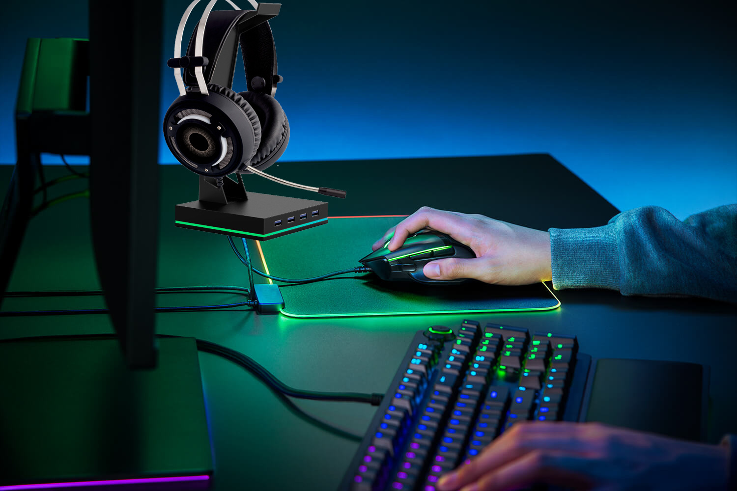 Soporte para Auriculares RGB p - Usb Hub Gaming reseña y precio