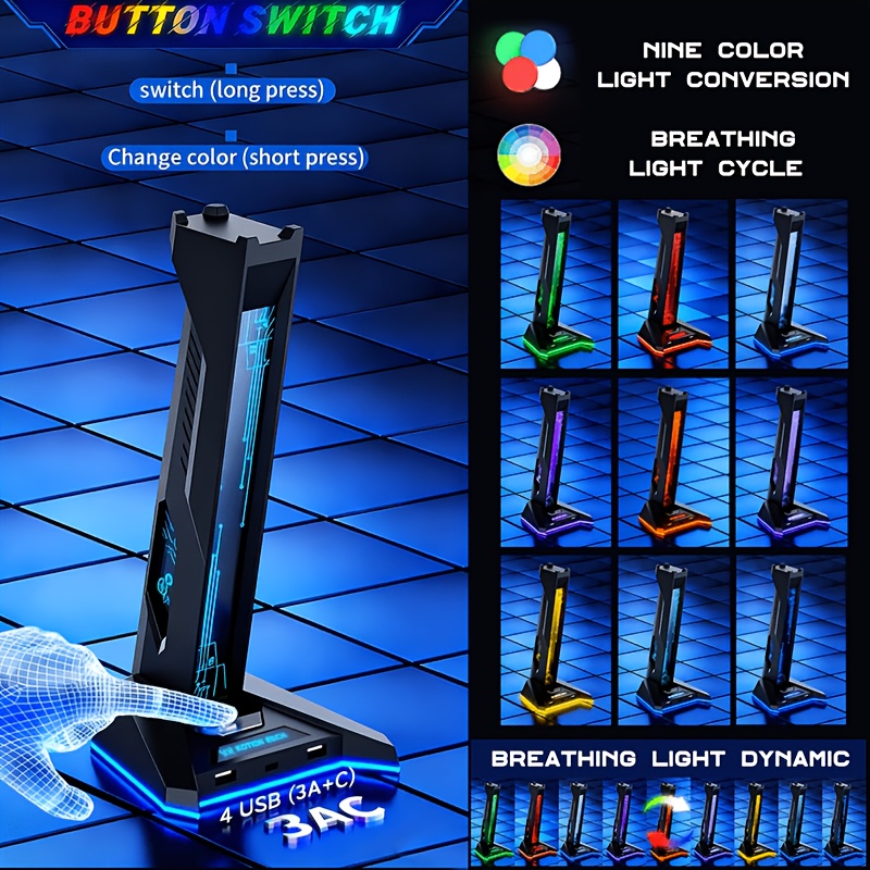 Soporte para auriculares para  - Usb Hub Gaming reseña y precio