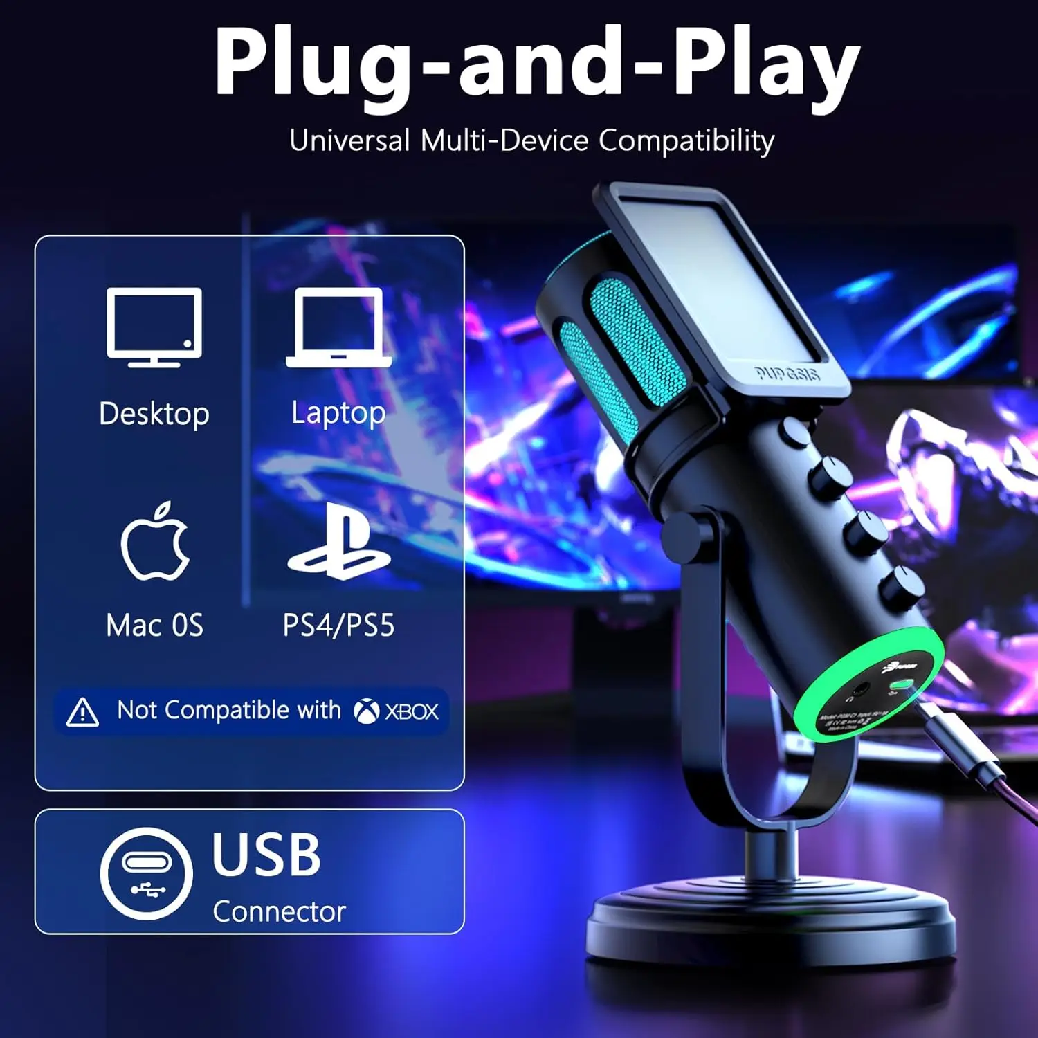 Micrófono USB para PC PUPGSIS, - Pc Gaming Discord reseña y precio