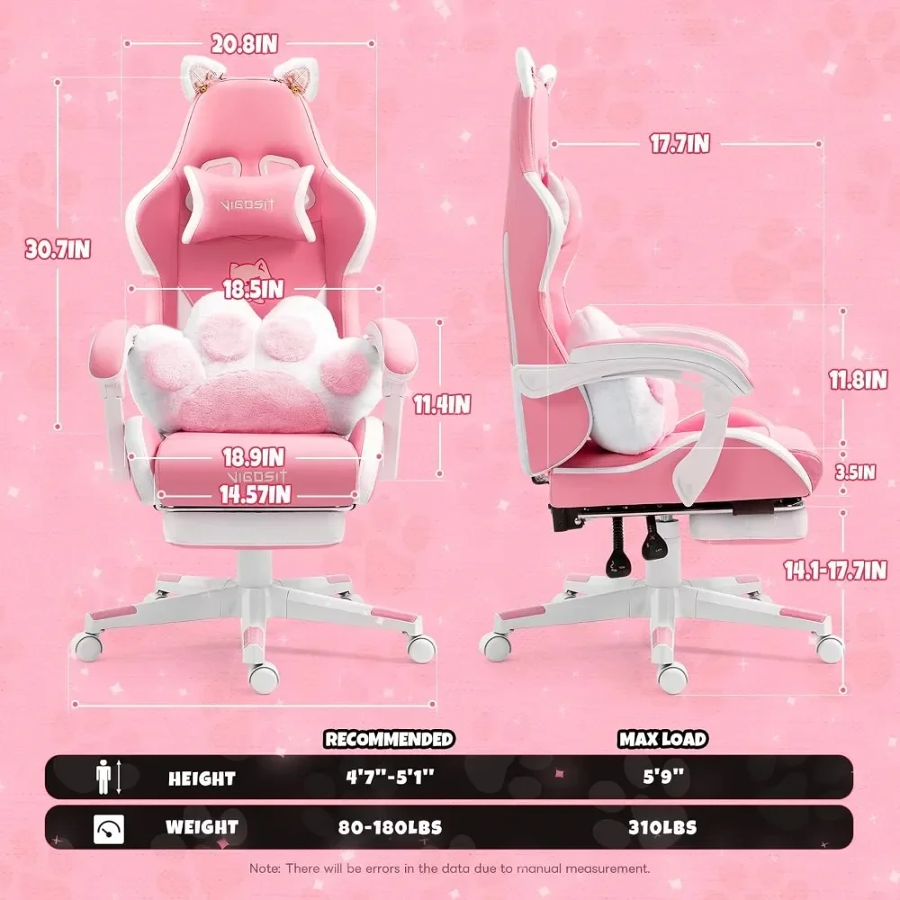Silla gamer rosa con cojín lum - Pc Gaming Quotes reseña y precio